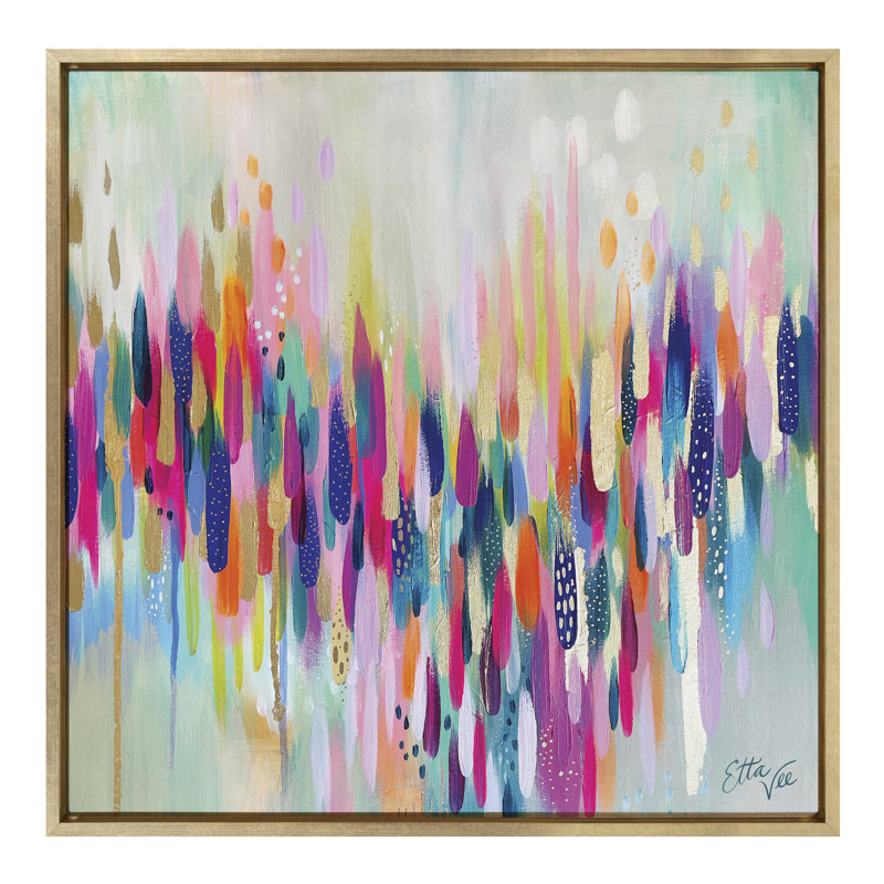 «Brushstroke 154» par Jessi Raulet de Ettavee, reproduction d'art sur toile encadrée, Doré, H 30 po x l 30 po