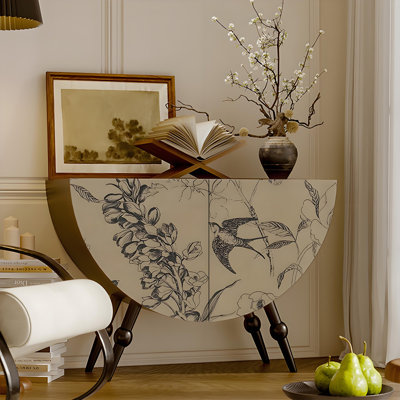 Armoire de rangement demi-ronde en bois massif
