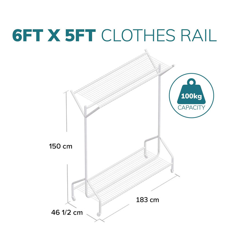 Borah 183cm Rolling Clothing Rack