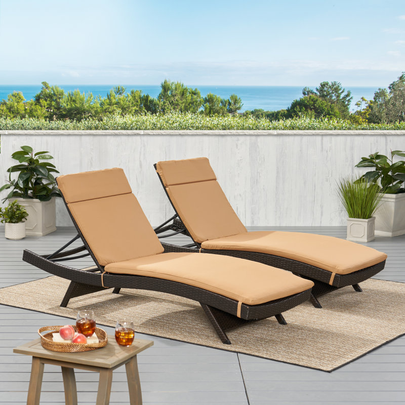 Outdoor Chaise Lounge Set , Cushion Included, Gray, Lime Green, 1