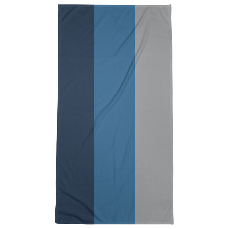 Cotton Blend Lightweight Bath Towel, Midnight Blue/Blue/Gray