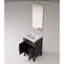 Meuble-lavabo simple avec 18 po Miroir, chêne noir de 20 W, comptoir en acrylique, meuble-lavabo à fermeture en douceur et rangement en chêne, avec fonction