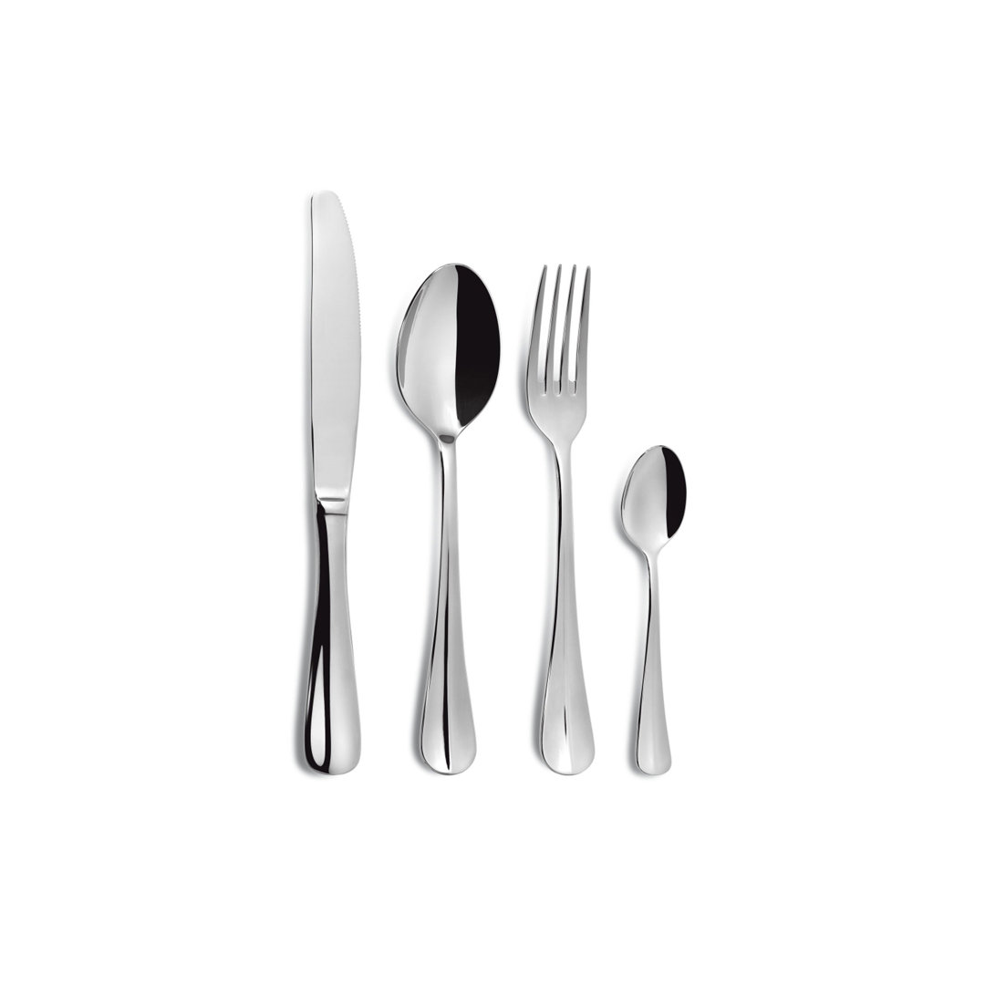 ModernMoments Besteck-Set Baguette XL 24-tlg., Tafelbesteck, Edelstahl 18/10, Silberfarben, 4883