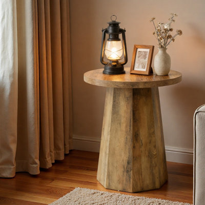 Wooden Coffee Table,Small End Table,Side Table,Round Reading Table