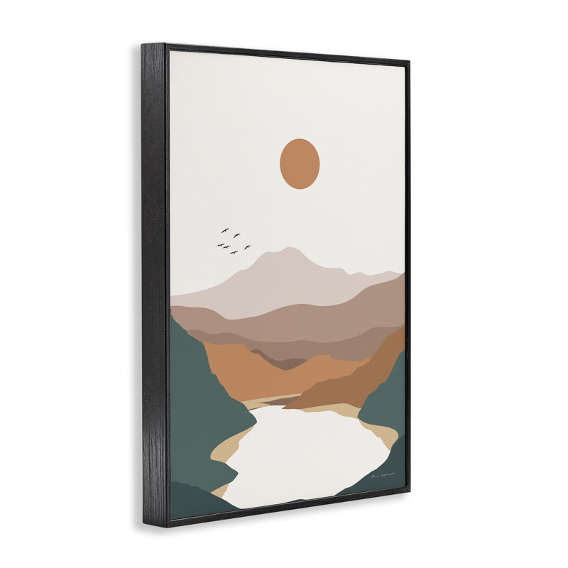 «Mountain Valley Lake», estampe numérique par Omar Escalante, Giclée encadrée noir minuit, H 18 po x l 12 po