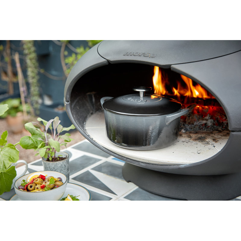 Denby Cast Iron Round Casserole, 26cm, Halo Grey