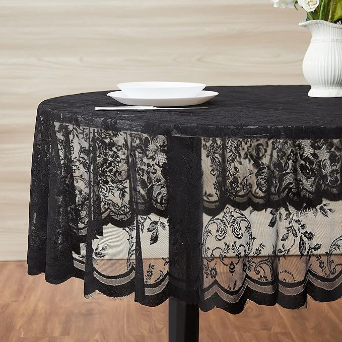 Nappe Dalainee, Noir, 104" x 60"