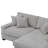 2 - Piece Upholstered Gray Chenille Modular Sectional Sofa with Armrests & Throw Pillows-135900680-135900686