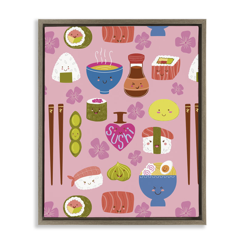 Art mural encadré Kawaii, Cadre flottant orme Montalcino, H 21 po x l 17 po