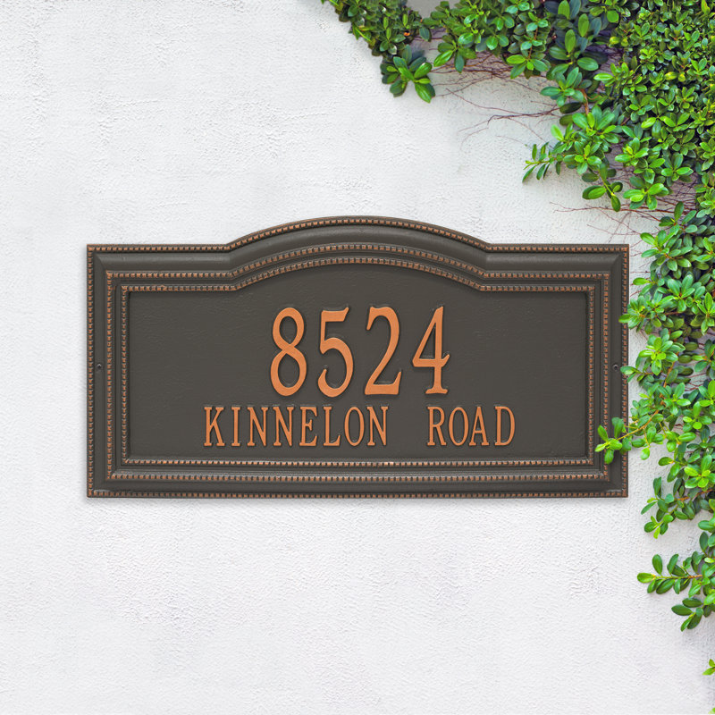 Signature Series 2-Line Wall Address Plaque, Yes, Forged Copper, Copper