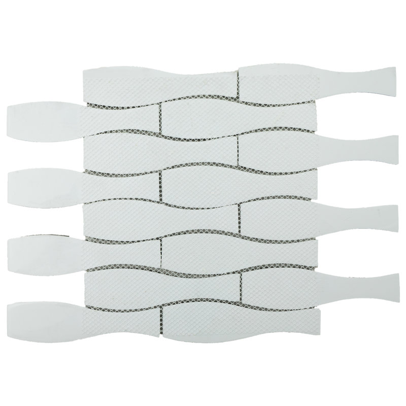 Carreau de mosaïque en verre lustré géométrique 12,21 po x 10,75 po Trunk, Brun / Argenté