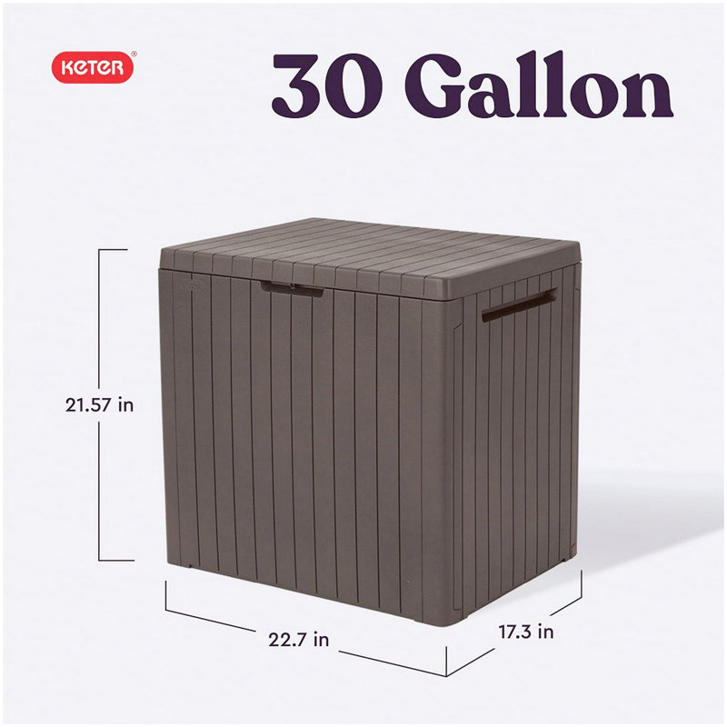 Boîte de rangement extérieure en résine 30 gallons