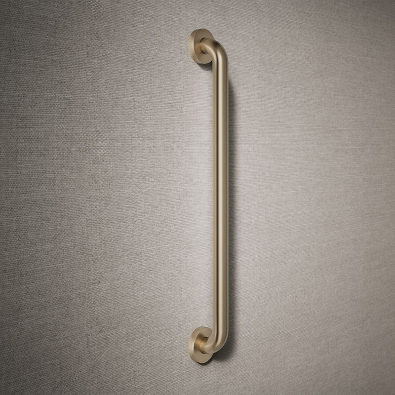 Barre d'appui contemporaine, L 24 po, Bronze brossé éclatant