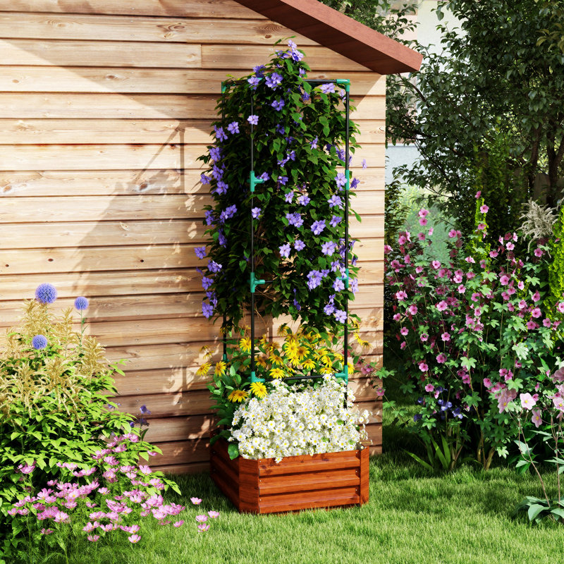 Lit de jardin surélevé galvanisé Outsunny, Brun