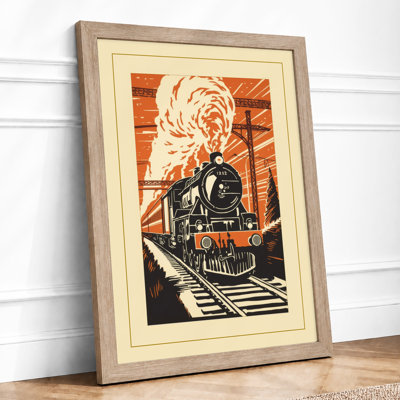 Steam Train Advancing Vintage - Print