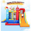 Jeu gonflable Adam 11,4 x 11,1 pi avec glissade double, toboggan aquatique avec soufflerie de parc avec soufflerie d'air de 480 W, tir à la balle, mur d'escalade, piscine à jets et éclaboussures, château gonflable pour enfants pour la cour extérieure