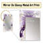Motif damassé mauve et blanc Art déco - miroir mural décoratif damassé, grand miroir damassé, impression sur métal-707946402