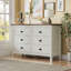 Commode 6 et 7 pour la chambre à coucher, commode blanche moderne avec tiroirs, commode large avec poignées en métal blanc