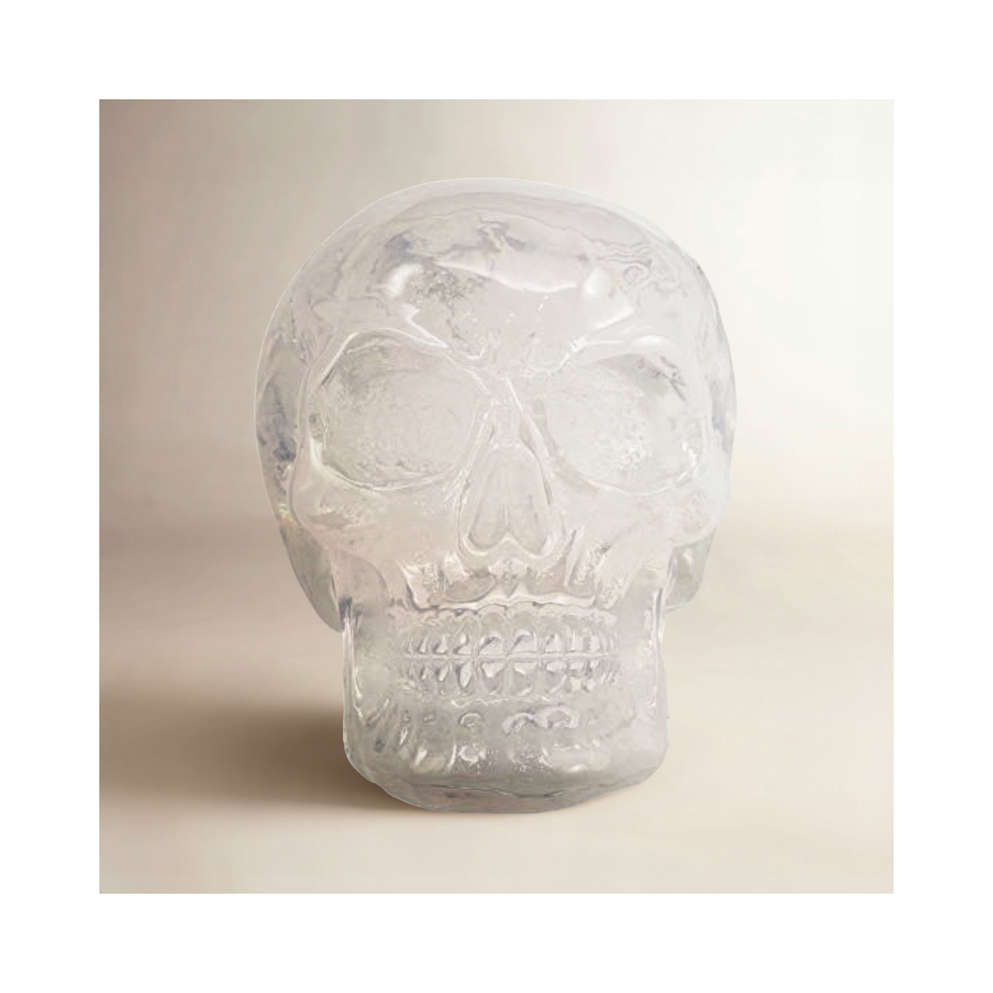 Brose Translucent Witching Hour Gazing Skull Miniature Figurine, White