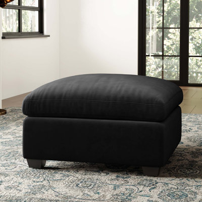 Knaack Velvet & Plush Wide Corduroy Ottoman, Large Seat with Removable Cushion Cover
