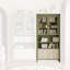 Bibliothèque verte en bois d'hévéa
