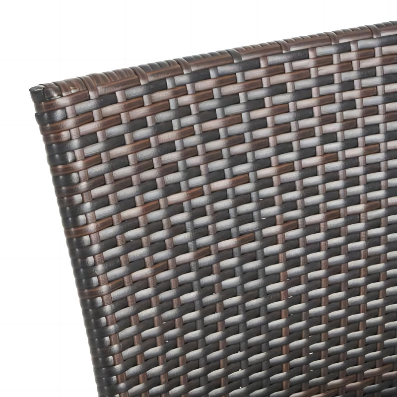 Chaise de salle à manger d'extérieur transitionnelle (3 pièces), empilable, brun, mélange homogène d'apparence polyvalente