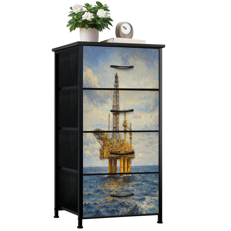 Commode pour chambre à coucher avec 4 tiroirs de rangement commodes au gaz et pétrole