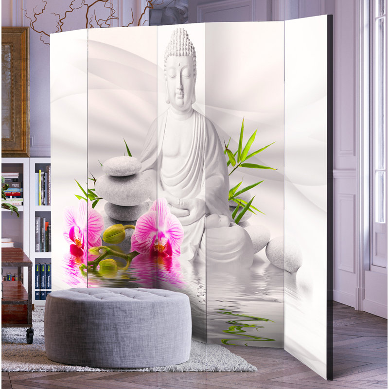Solid Wood Folding Room Divider, 5