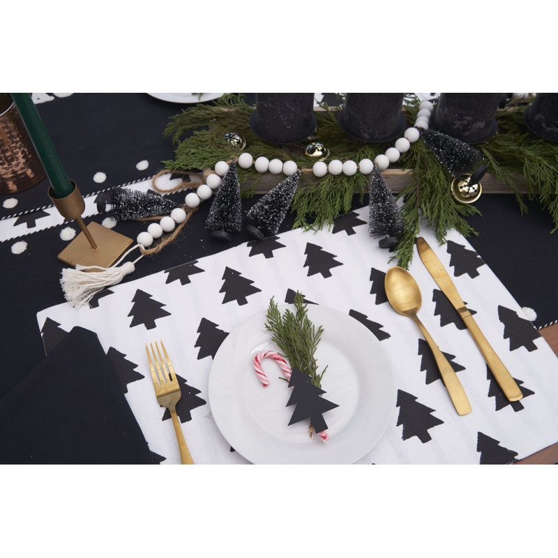 Ensemble de 4 napperons noir et blanc