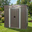 Abri de jardin en acier galvanisé gris de 1,83 m x 1,22 m avec porte coulissante et cadenas