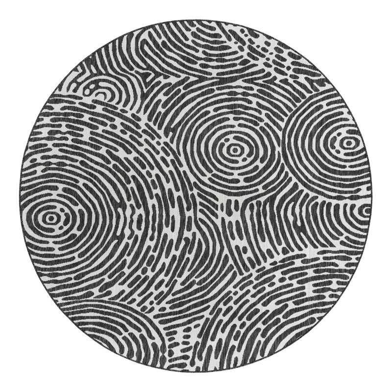 Geometric Indoor / Outdoor Rug, Round 7'10"