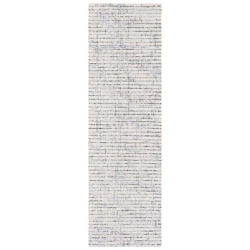 Tapis gris / bleu clair en laine touffeté à la main Aprell, Tapis de couloir 2 pi 3 po x 6 pi
