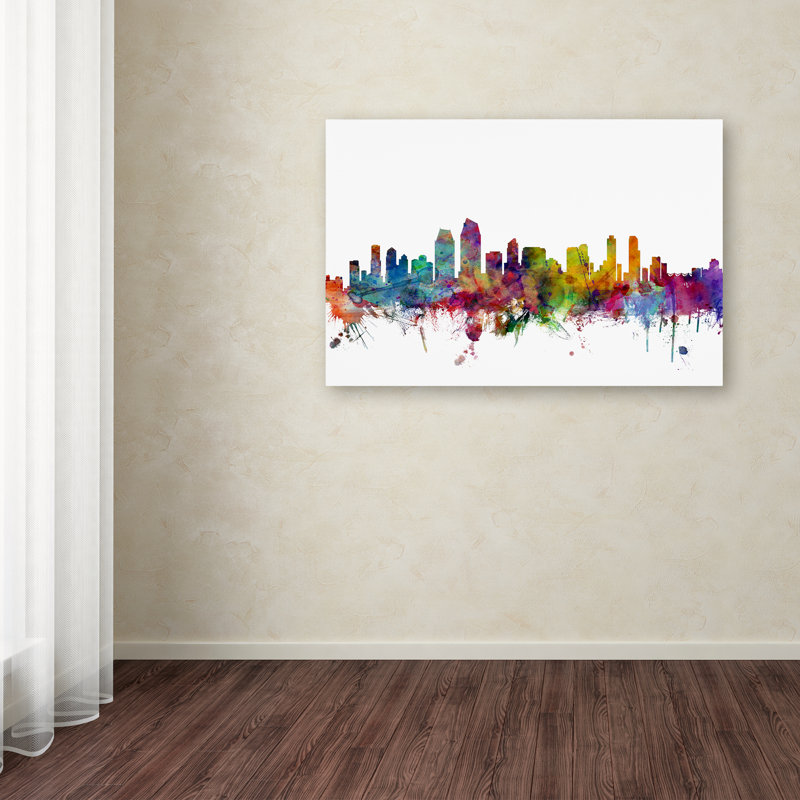 « san diego california california », reproduction d’impression sur toile tendue, H 12 po x l 19 po x P 2 po