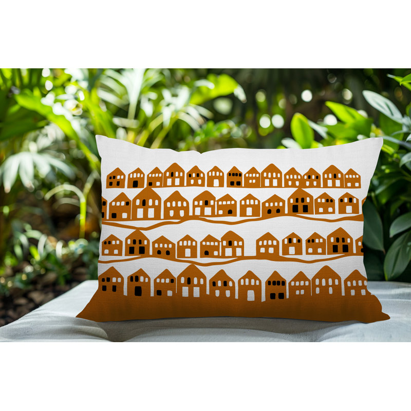 Coussin rectangulaire intérieur / extérieur Amiro, Orange, Rectangle H 14 po x l 20 po