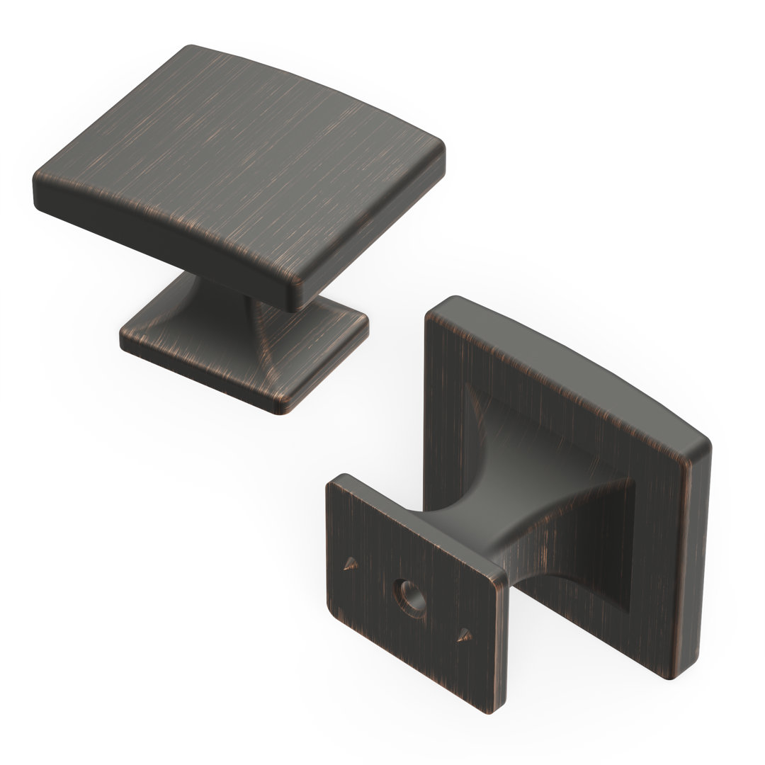 Forge Collection Rectangular Knob - 1-7/16" x 1-1/4 " Cabinet Knob - Farmhouse Hardware for Drawers & Cabinets (Set of 10) Hickory Hardware