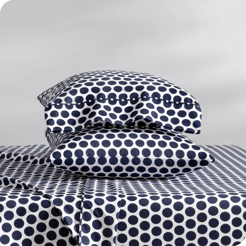 Microfiber Print Sheet Set, White/Midnight, King Sheet Set + 1 Fitted Sheet + 2 Pillowcases