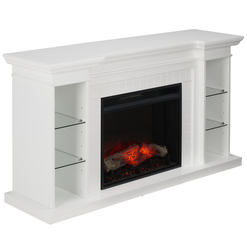 Henstinger Touch Screen Electric Fireplace with Bookcase