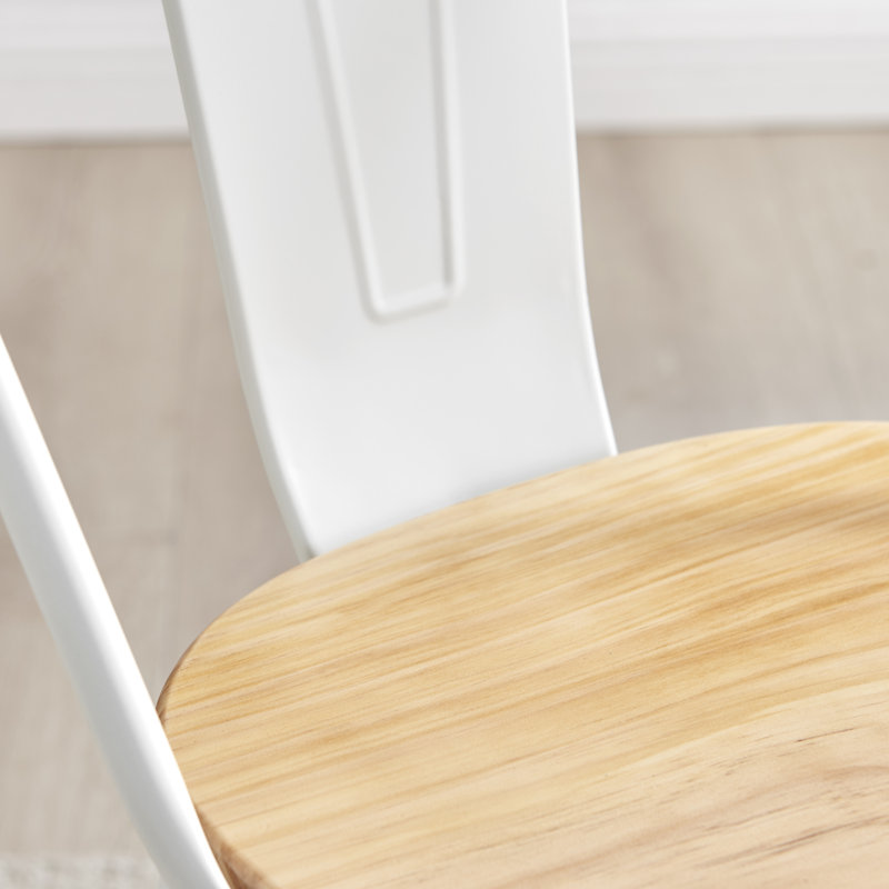 Chaise d'appoint empilable en métal Honora, Blanc