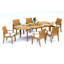 9 Pcs Grade-A Teak Wood Dining Set: 94" Double Extension Oval Table And 8 Lagos Arm Chairs #11LG2208-1005738114