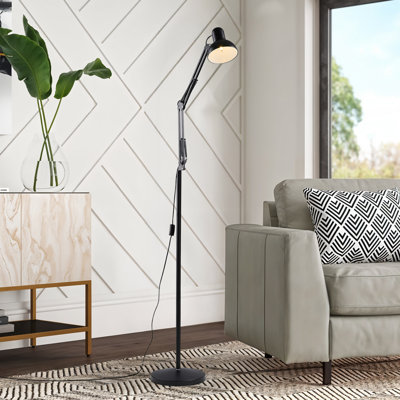 190 H cm Polished Torchiere Floor Lamp with USB and Outlet