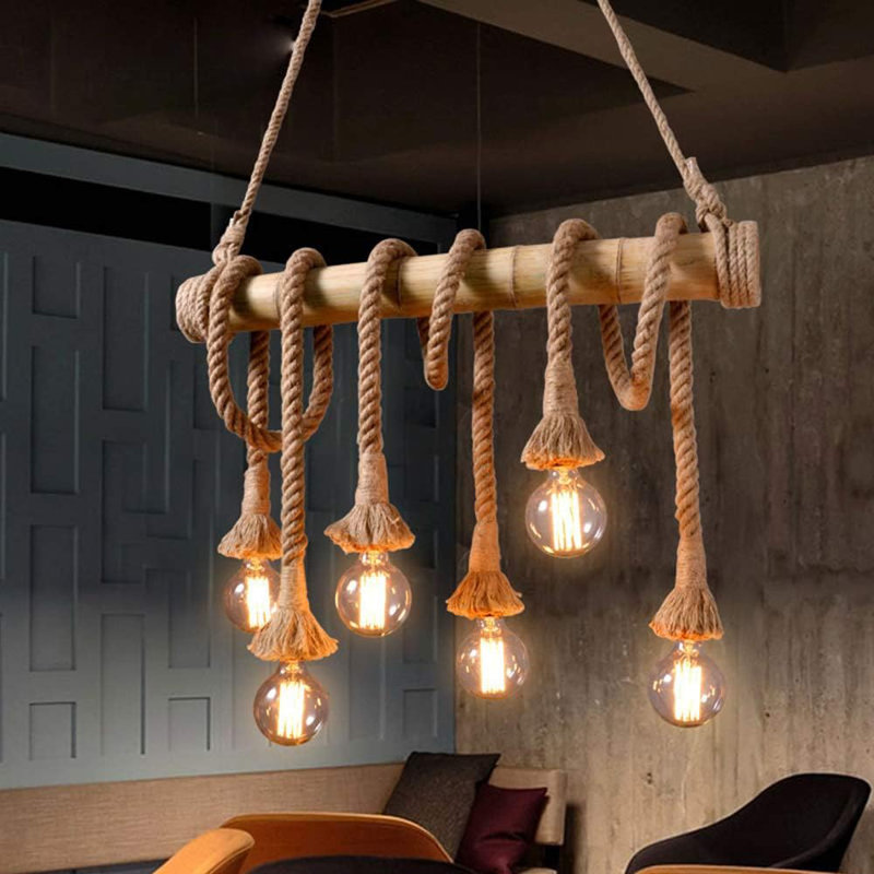 Luminaire suspendu noir à 5 lumières