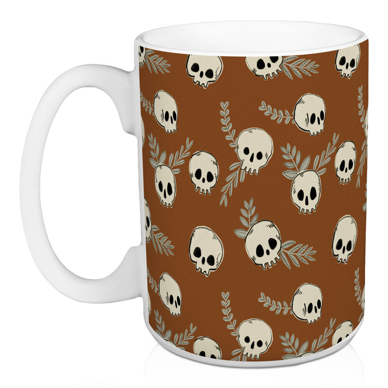 Tasse à motif de crâne orange