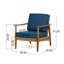 Ensemble de conversation d'extérieur en teck brun 4 pièces - Bois d'acacia avec coussins résistants à l'eau sarcelle foncé (comprend causeuse, 2 fauteuils club, table basse)