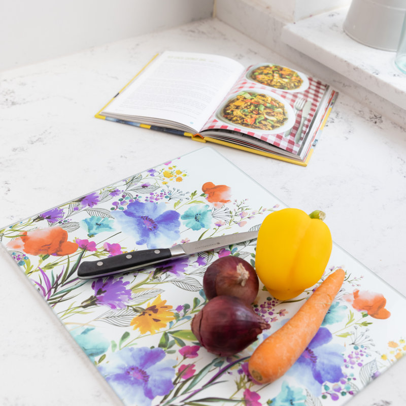Meadow Floral Glass Chopping Board