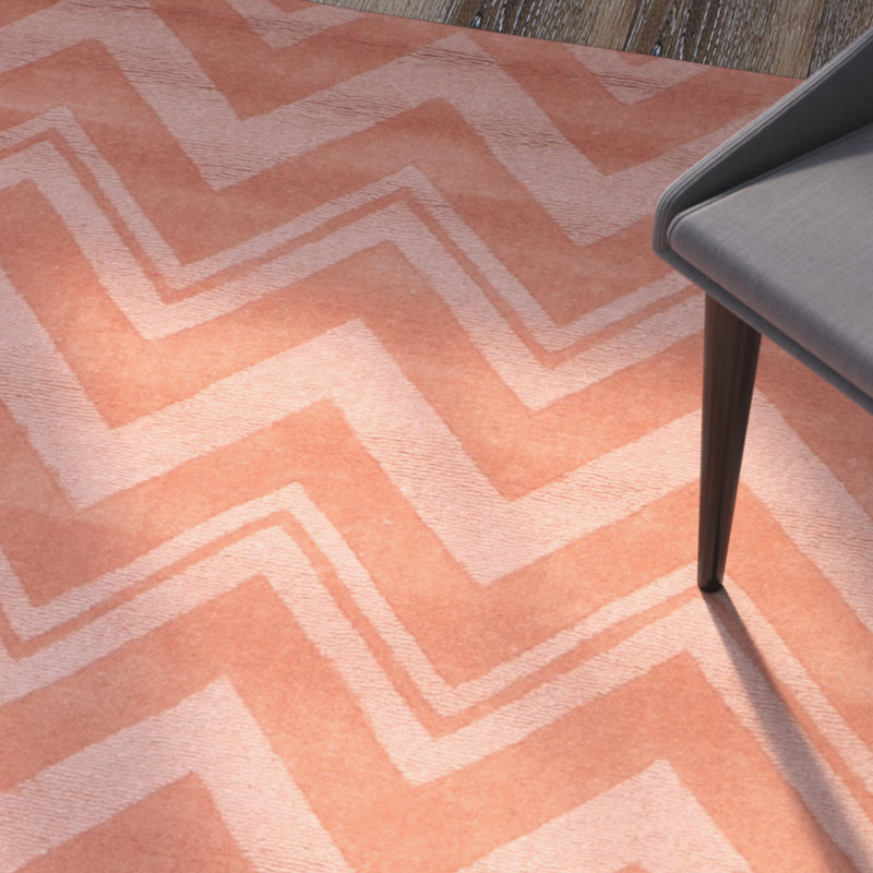 Nishi Hand Loomed Wool Chevron Rug, Rectangle 7'6" x 9'6"