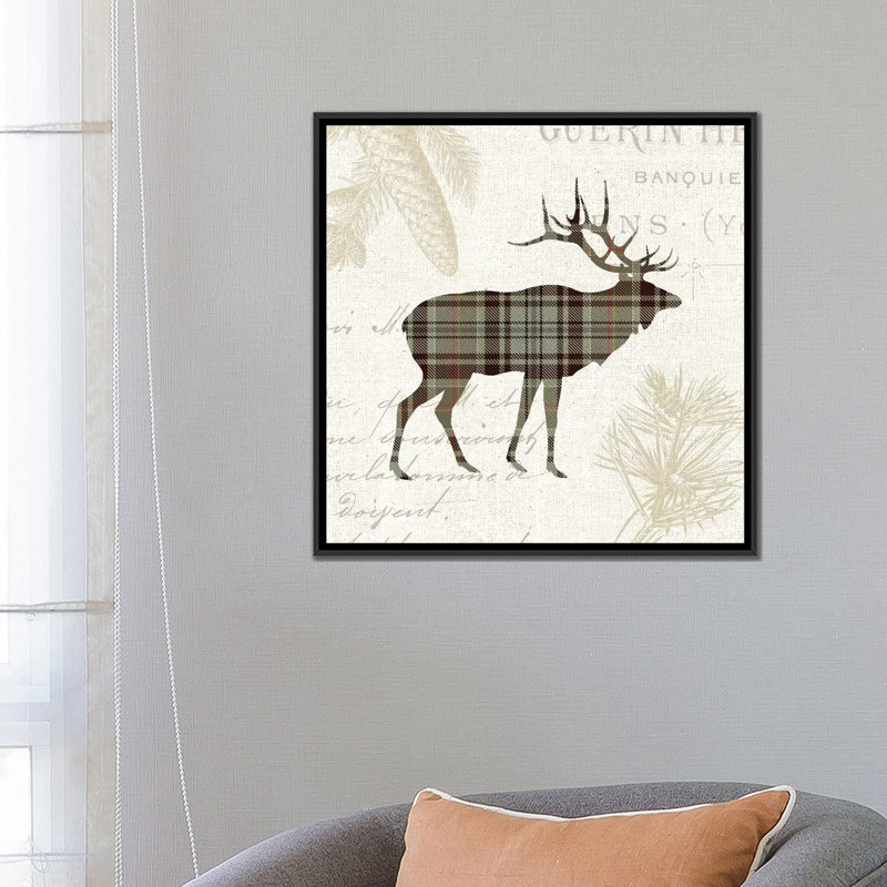 « écossais introduction, brun clair iii », reproduction d’impression sur toile, H 26 po x l 26 po x P 1,5 po, Pas de tapis