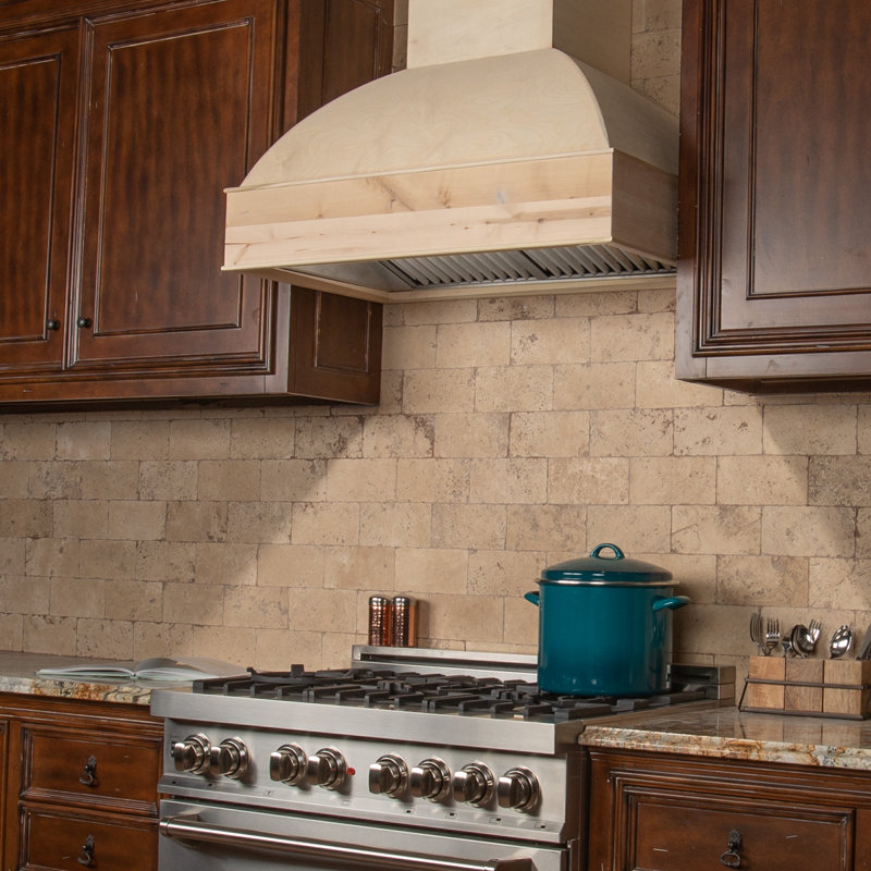 30" Wood 700 CFM Ducted Wall Mount Range Hood, Unfinished Wood