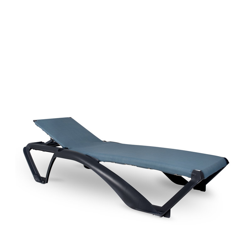 Marina Club Sunlounger, Atlantic Blue, Dark Gray