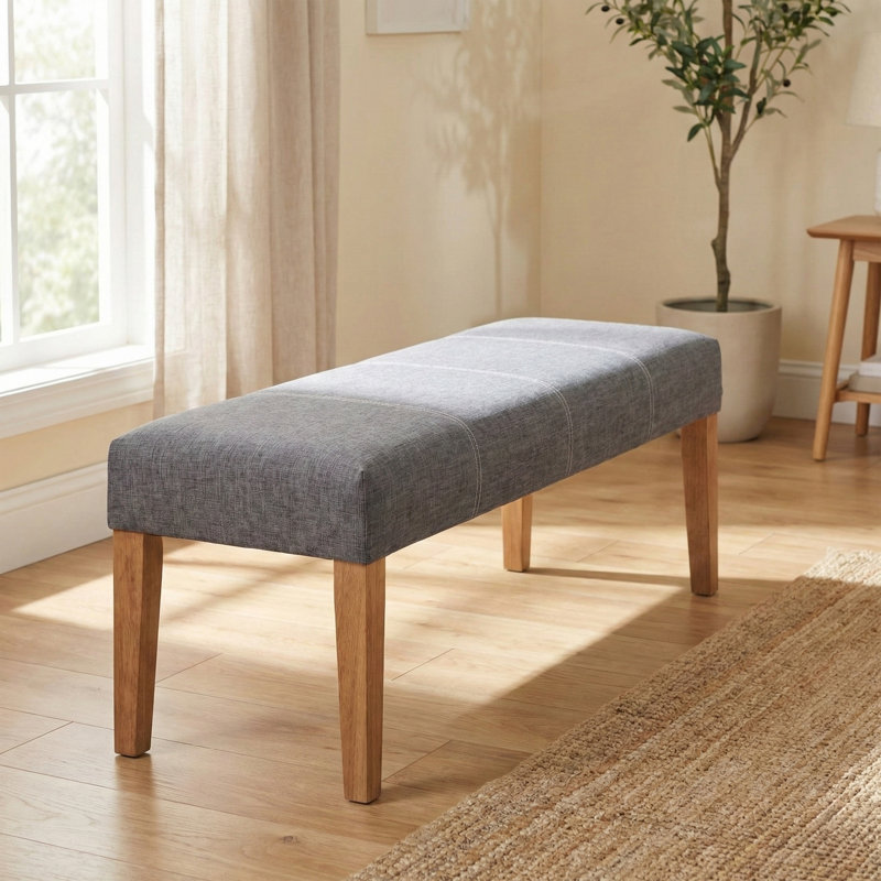 Adames Kingspoint Painted Upholstered Bench, Grey