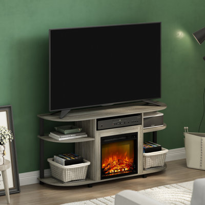 Beitske TV Stand for TVs up to 55" with Electric Fireplace Included